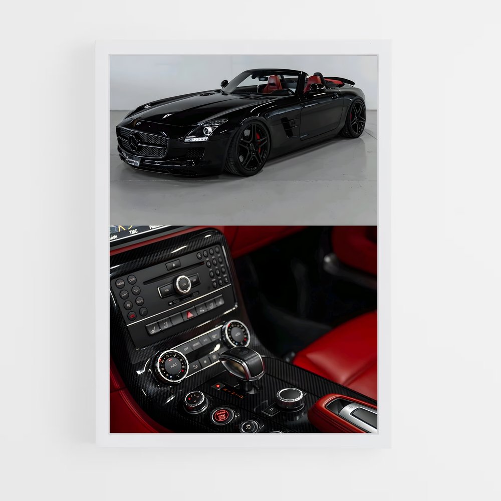 Poster Sls Roadster Rouge – affiche Mercedes (vue 3)